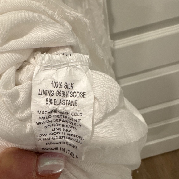 Italian Silk white sleeveless tiered ruffle maxi dress. Size S/M - Picture 5 of 8